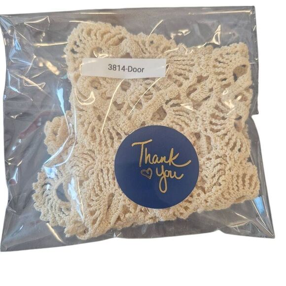 Crochet, Vintage Tan Cotton 7.5" x 13", possibly tatting - Picture 6 of 7